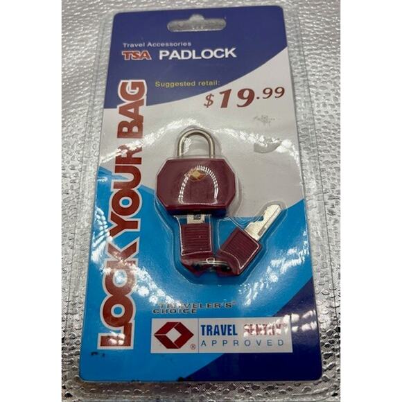 Travel Padlock For Luggage Key Lock New In Package TSA Approved - Picture 1 of 5